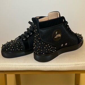 christian louboutin milkylouis 2 flat VV/GLIT black mens size 10 USA